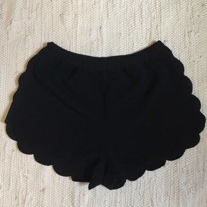SHEIN scalloped black shorts